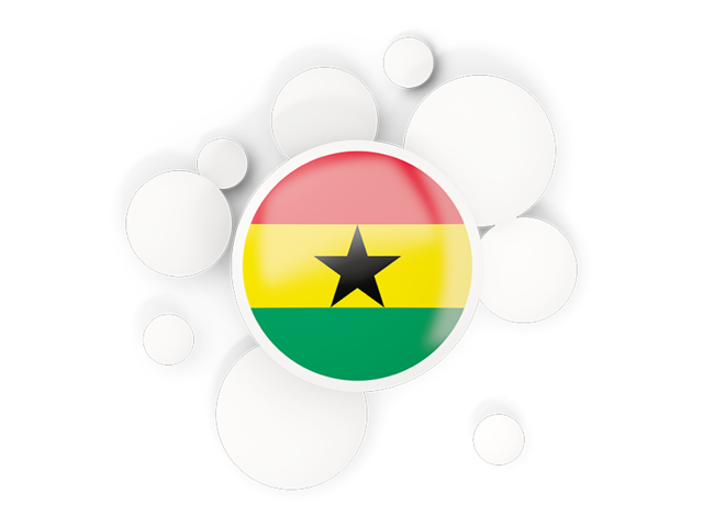 Round flag with circles. Download flag icon of Ghana at PNG format