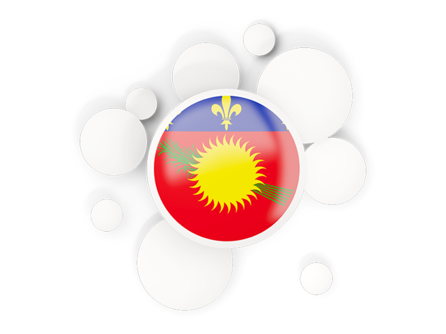 Round flag with circles. Download flag icon of Guadeloupe at PNG format