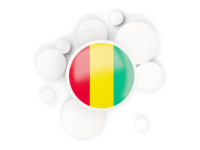 Round flag with circles. Download flag icon of Guinea at PNG format