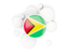 Guyana. Round flag with circles. Download icon.