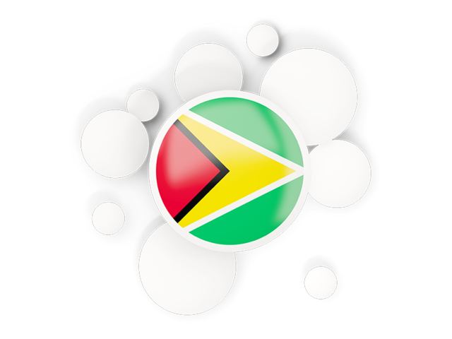 Round flag with circles. Download flag icon of Guyana at PNG format