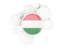 Hungary. Round flag with circles. Download icon.