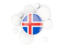 Исландия. Круглый флаг с кругами. Скачать иллюстрацию.