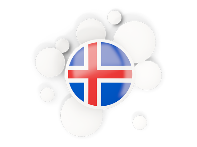 Round flag with circles. Download flag icon of Iceland at PNG format
