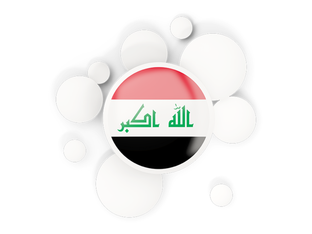 Round flag with circles. Download flag icon of Iraq at PNG format