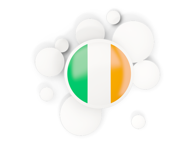 Round flag with circles. Download flag icon of Ireland at PNG format