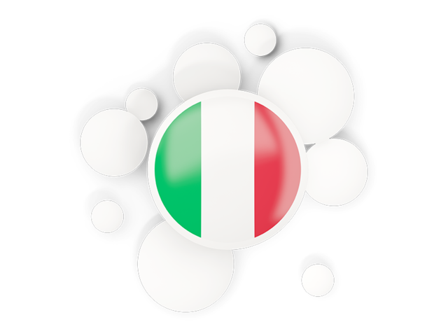 Round flag with circles. Download flag icon of Italy at PNG format