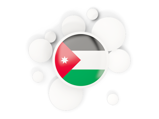 Round flag with circles. Download flag icon of Jordan at PNG format