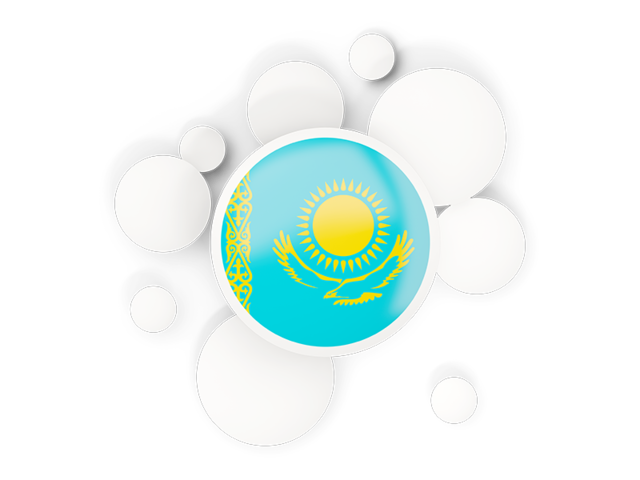 Round flag with circles. Download flag icon of Kazakhstan at PNG format