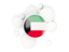 Кувейт. Круглый флаг с кругами. Скачать иллюстрацию.