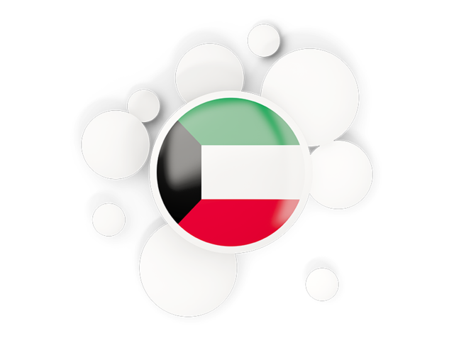 Round flag with circles. Download flag icon of Kuwait at PNG format