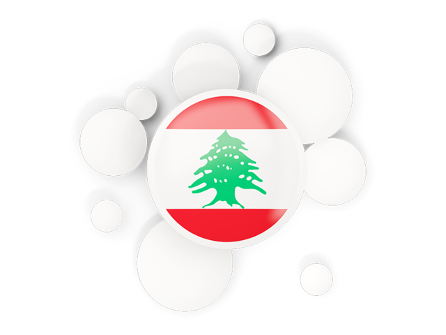 Round flag with circles. Download flag icon of Lebanon at PNG format