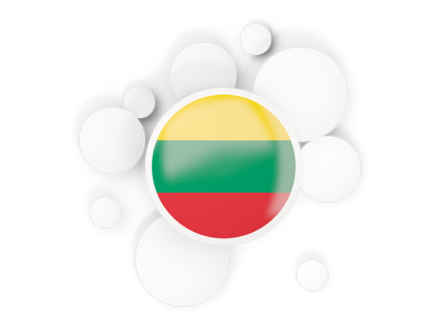 Круглый флаг с кругами. Скачать флаг. Литва