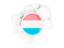 Luxembourg. Round flag with circles. Download icon.