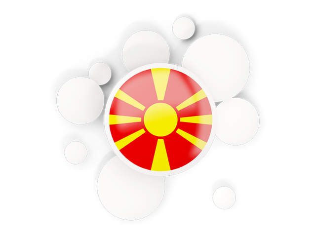 Круглый флаг с кругами. Скачать флаг. Македония