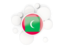 Maldives. Round flag with circles. Download icon.