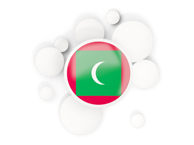 Round flag with circles. Download flag icon of Maldives at PNG format