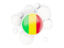 Mali. Round flag with circles. Download icon.