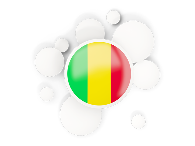Round flag with circles. Download flag icon of Mali at PNG format