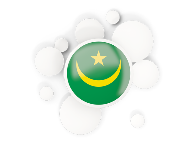 Round flag with circles. Download flag icon of Mauritania at PNG format