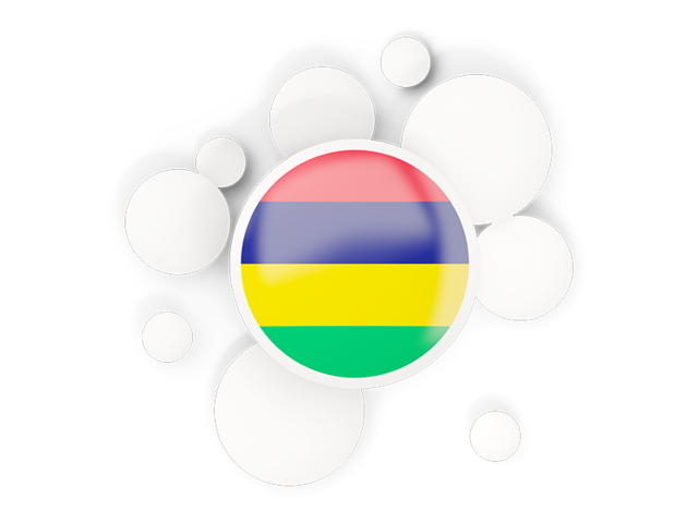 Round flag with circles. Download flag icon of Mauritius at PNG format