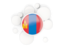 Mongolia. Round flag with circles. Download icon.