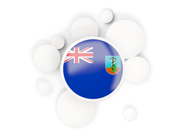 Round flag with circles. Download flag icon of Montserrat at PNG format