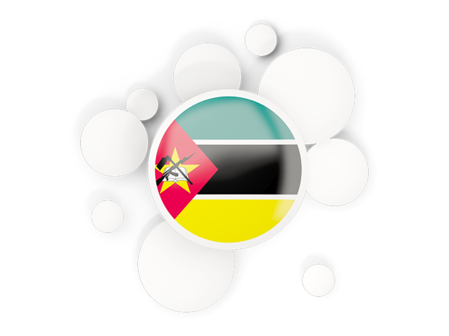 Round flag with circles. Download flag icon of Mozambique at PNG format