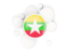 Myanmar. Round flag with circles. Download icon.
