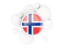 Norway. Round flag with circles. Download icon.