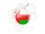 Oman. Round flag with circles. Download icon.