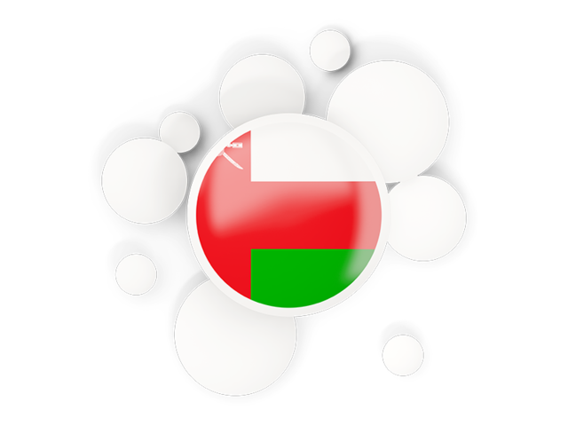 Round flag with circles. Download flag icon of Oman at PNG format
