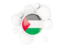 Palestinian territories. Round flag with circles. Download icon.