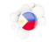 Philippines. Round flag with circles. Download icon.