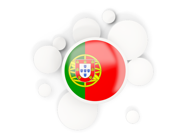 Круглый флаг с кругами. Скачать флаг. Португалия