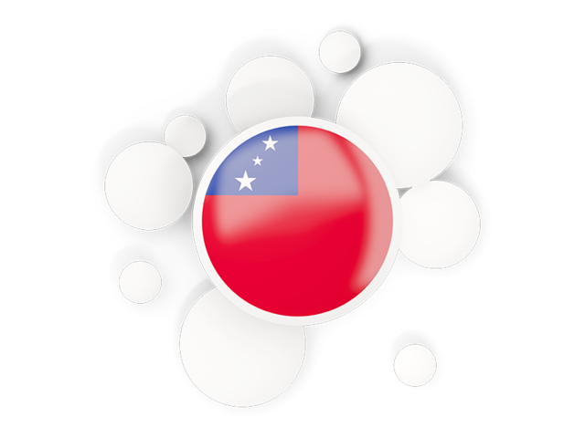 Round flag with circles. Download flag icon of Samoa at PNG format