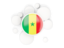 Senegal. Round flag with circles. Download icon.