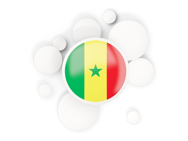 Round flag with circles. Download flag icon of Senegal at PNG format