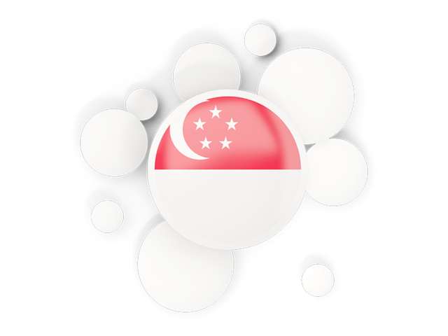 Round flag with circles. Download flag icon of Singapore at PNG format