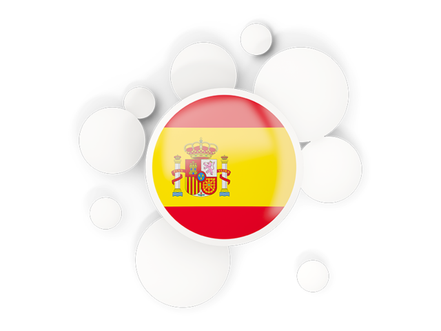 Round flag with circles. Download flag icon of Spain at PNG format