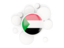 Sudan. Round flag with circles. Download icon.