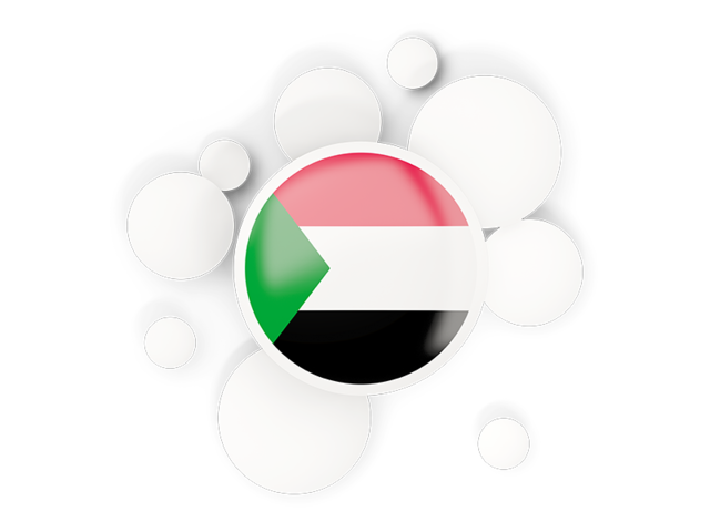 Round flag with circles. Download flag icon of Sudan at PNG format