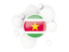 Suriname. Round flag with circles. Download icon.