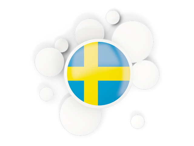 Round flag with circles. Download flag icon of Sweden at PNG format