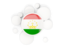 Tajikistan. Round flag with circles. Download icon.