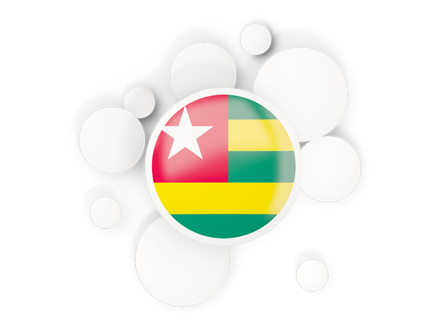 Round flag with circles. Download flag icon of Togo at PNG format