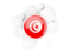 Tunisia. Round flag with circles. Download icon.