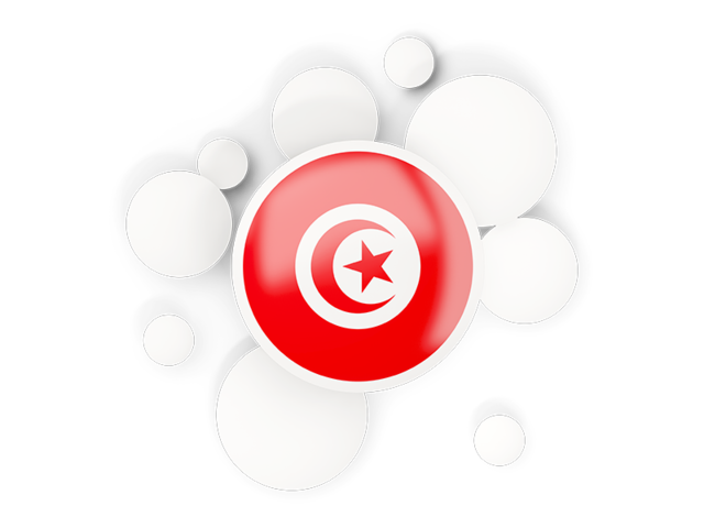 Круглый флаг с кругами. Скачать флаг. Тунис
