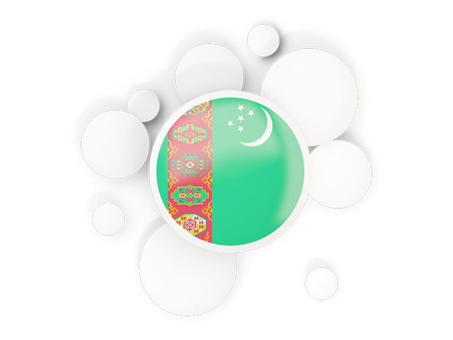 Round flag with circles. Download flag icon of Turkmenistan at PNG format