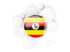 Uganda. Round flag with circles. Download icon.